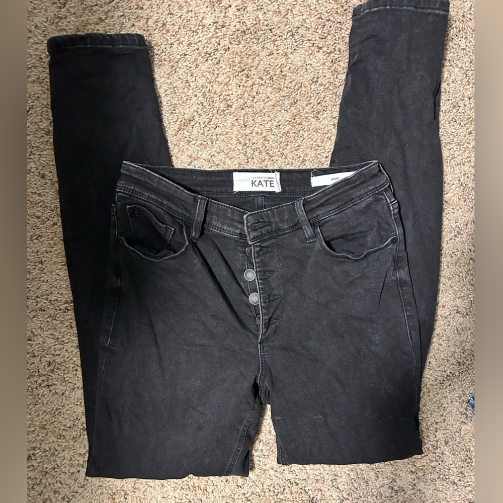 Button Fly Skinny Jeans - Size 4